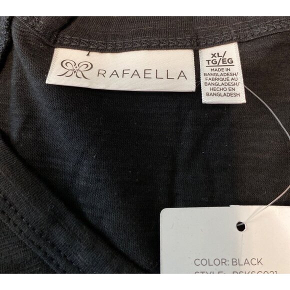 Rafaella Womens Black Short Sleeve V-Neck T-Shirt XL Lightweight Casual - Picture 2 of 4